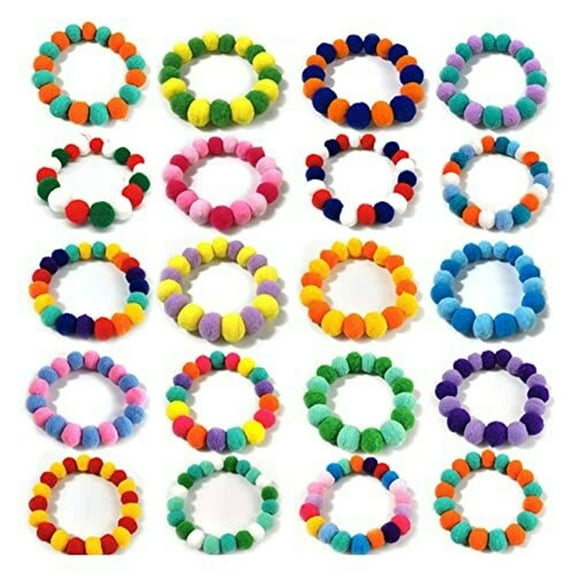 Pet Bow Tie Collar Accessories - 20pcs Dog and Cat Neckties with Rainbow Flower and Hair Ball Design, Adjustable for Neck Size 30-35cm