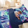 thumbnail image 4 of Castle Fairy Wildlife Aurora Polar Bear 7-Piece Twin Bedding for Teens,Icy Lake Snow Mountain Bedding Comforter Set,Mint Purple White,Navy Blue Reversible, 4 of 7