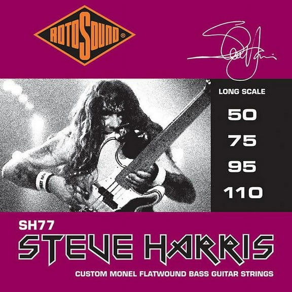 Rotosound SH77 Steve Harris Signature 4-String Electric Bass String Set, 50-110 Gauge