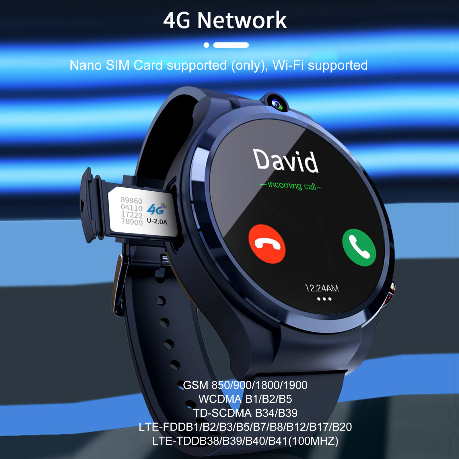 LOKMAT APPLLP 4 Smart Watch（Nano SIM Card）4G Independent Call 1.6-Inch TFT  Full-Touch Screen 400*400 High Resolution 4 - Walmart.com