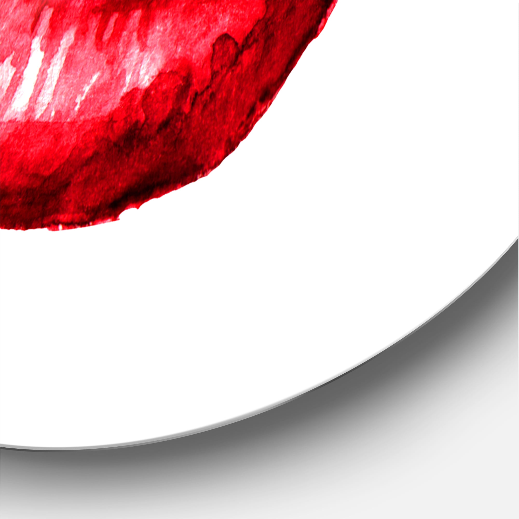 Designart 'Sexy Plump Puffy Girl Lips Biting' Modern Circle Metal Wall Art 11x11 - Disc of 11