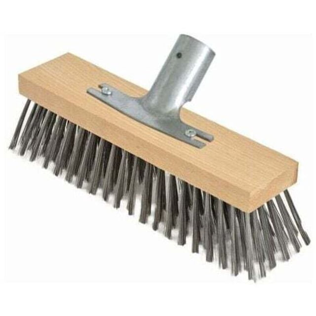 Steel Broom with Beech Wood Handle, 30 cm, Metal Broom Holder - 28 cm Head, Compatible with Nespoli