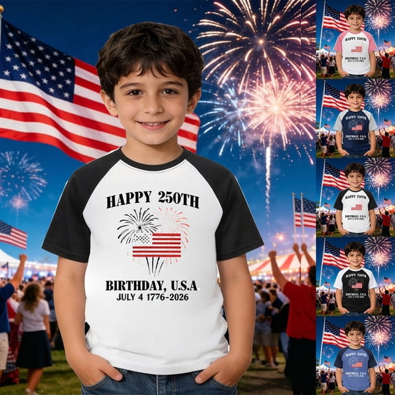 Tisuna Boys Patriotic T Shirts Kids Short Sleeve Crew Neck Graphic Tops Casual 4Th Of July Celebrate USA Birthday Tees Shirts For Toddler And Tweens 2-13 Years