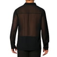 thumbnail image 3 of INSPIRE CHIC Sheer Shirts for Men's See Through Button Down Long Sleeve Party Shirt L Black, 3 of 5
