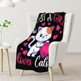 thumbnail image 2 of Cat Blanket Gifts for Adults - 60x80 Inches Cute Throw Blanket for Women & Girls - Black Soft Fuzzy Plush Blankets for Bed, Couch, Living Room, 2 of 6