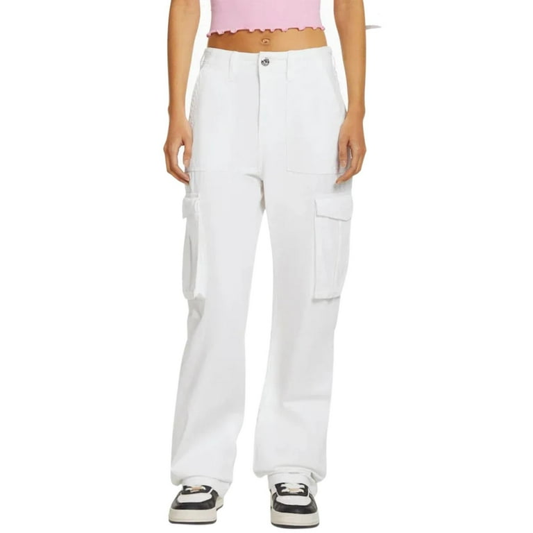 Bershka white shop cargo trousers