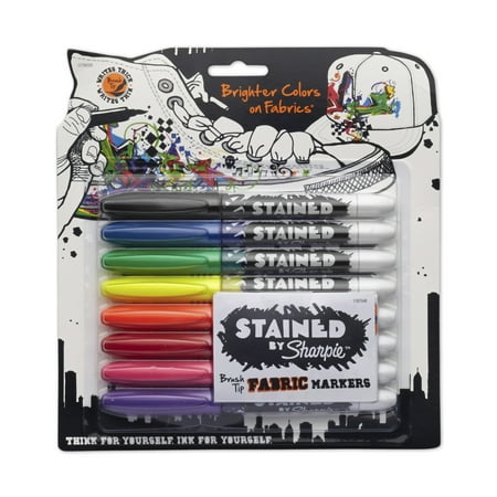 UPC: 0071641032040 | Sharpie Permanent Fabric Markers  Brush Tip  Assorted Colors  Set of 8