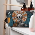 thumbnail image 5 of Toiletry Bag, Coffee-Drinking Skull Leather Waterproof Travel Makeup Cosmetic Bag Organizer, Large Capacity Toiletry Bag for Travel Size Toiletries, Skin Care Bag for Women, 5 of 8