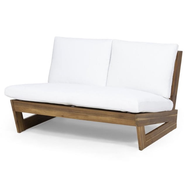 Noble House Causeuse Extérieure en Bois d'Acacia Teck et Blanc