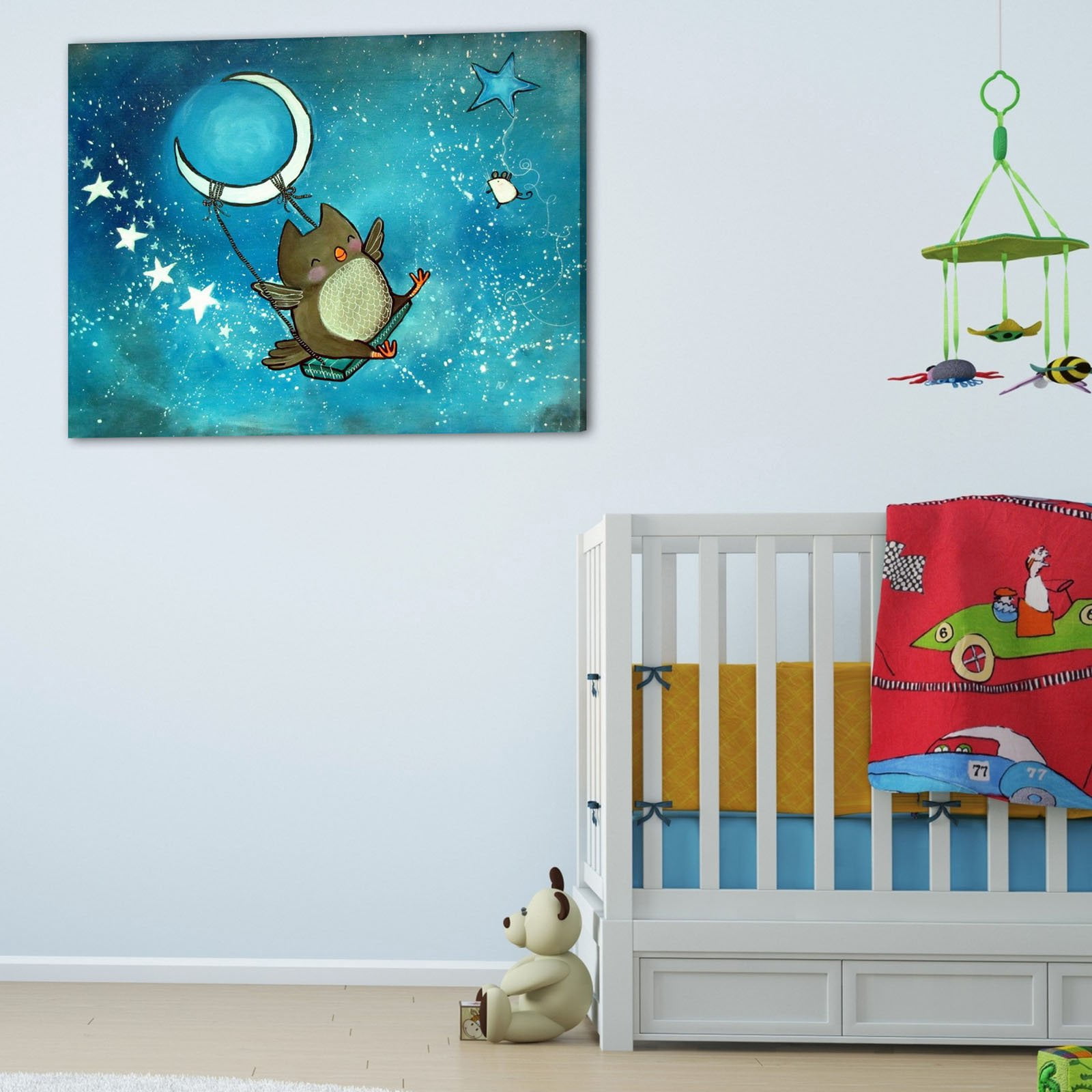 Marmont Hill "Happy Swinger" by Andrea Doss Painting Print on Wrapped Canvas