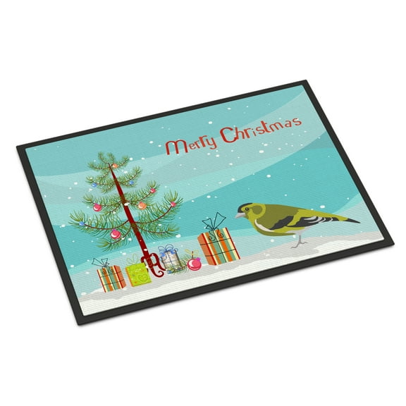 Carolines Treasures CK4491MAT Siskin Merry Christmas Door Mat Indoor Rug or Outdoor Welcome Mat 18x27 Doormat  27"L x