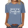 thumbnail image 1 of Qiopertar Mode Femmes T-Shirt Décontracté à Manches Courtes Col Rond Imprimé Blouse Tops Grandes Économies de Vacances! Offres de la Semaine Liquidation, 1 of 5