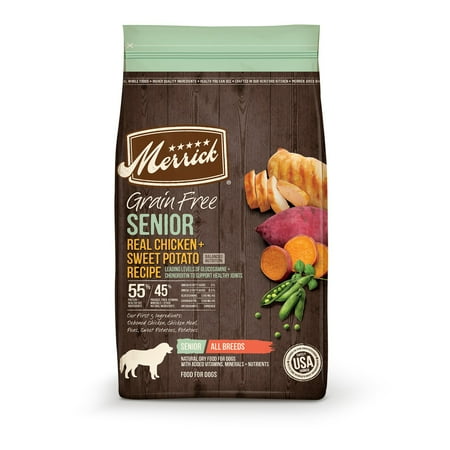 Merrick Grain Free Senior Real Chicken + Sweet Potato Dry Dog Food, 22 lbs.