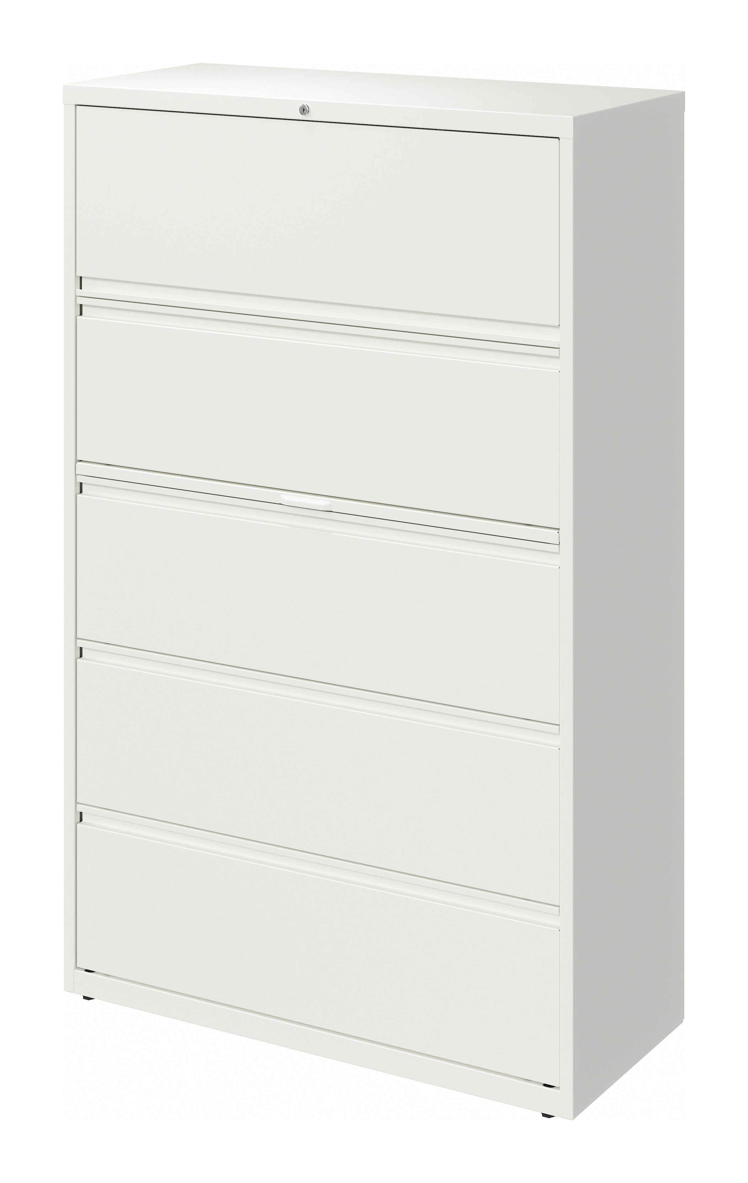 Hirsh 42 inch Wide 5 Drawer Metal Lateral File Cabinet for Home and Office, Holds Letter, Legal and A4 Hanging Folders, White - image 3 of 4