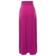 thumbnail image 3 of A2Y Women's Basic Foldable High Waist Floor Length Maxi Skirts Magenta L, 3 of 5