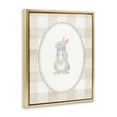 thumbnail image 3 of Stupell Industries Bunny on Green Gingham Gold Framed Floater Canvas Wall Art, design by The Paper Curator, 3 of 9