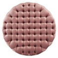 thumbnail image 3 of Round Ottoman Accent Tufted Chair , Pink, Velvet, Modern Contemporary, Living Lounge Cafe Room Hotel Lobby Hospitality, 3 of 6