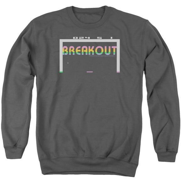 Atari Breakout 2600 Adult Crewneck Sweatshirt Charcoal