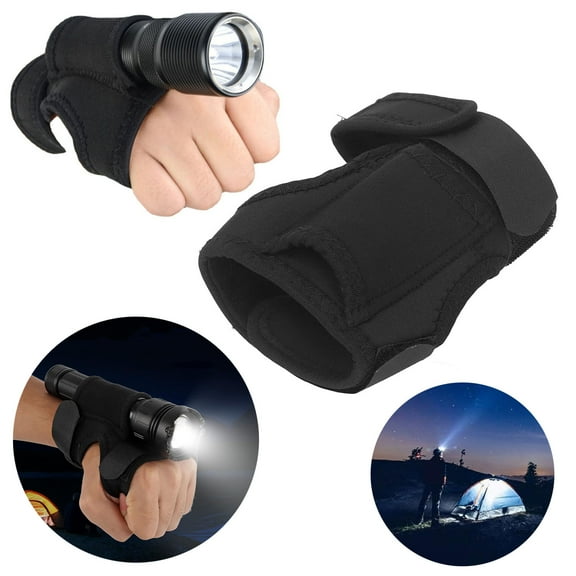 Joernso 1/2Pcs Wrist Flashlight Holsters Wear Resistant Adjustable Universal Thickened Diving Flashlight Holsters Flashlight Holders