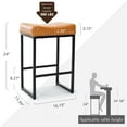thumbnail image 5 of Dycanpo 24" Saddle Counter Height Bar Stools Set of 2, Modern Faux Leather, for Home Kitchen, Brown, 5 of 7