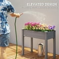 thumbnail image 5 of Outsunny 34" Raised Garden Bed, Elevated Wooden Planter Box w/ Draining Holes for Vegetables, Herb and Flowers Backyard, Patio, Balcony Use, Dark Gray, 5 of 9