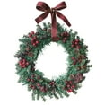 thumbnail image 2 of Yhmxh Christmas Wreath for Front Door Christmas Red Artificial Berries Wreath with Bow, 32cm/12.5in Xmas Wreath Christmas Party Wreath for Cabinet Wedding Window Home Wall Indoor Decor, 2 of 6