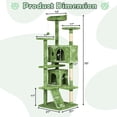 thumbnail image 2 of 70" Cat Tree Cat Condo Cat Trees and Towers Multi-Level Activity Center Cat Playhouse with Sisal Scratching Posts & Perch for Kittens, Easy to Assemble, Green, 2 of 8