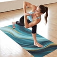 thumbnail image 6 of Blue and Gold Marble Shimmer Waves Pattern Hot Yoga Mat Towel Non Slip for Hot Yoga - Quick-Drying Yoga Mat Cover with 4 Corner Pockets with Travel Bag - Hot Yoga Towel Non Slip 74"x26", 6 of 6