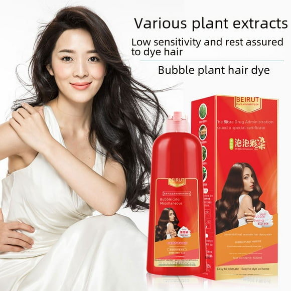 Plant-Infused Temporary Hair Dye in Chocolate Brown 500ml - Gentle Scalp Formula, Long-Lasting Vibrant Color, Easy Application for All Hair Types, Large Size for Multiple Uses, Non-Irritating &
