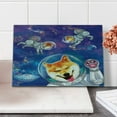 thumbnail image 2 of Dog Cutting Board, Astronaut Shibas in Space with an Alien Planet Exploring the Unknown Themed Cartoon, Decorative Tempered Glass Cutting and Serving Board, Small Size, Multicolor, by Ambesonne, 2 of 5