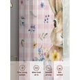 thumbnail image 6 of Bunny Easter Sheer Curtains 45 Inch Length 2 Panels Set Window Treatments, Pink Plaid Spring Floral Pastoral Rod Pocket Semi Curtains for Living Room/Bedroom/Kitchen Décor, 104"W x 45"L, 6 of 7