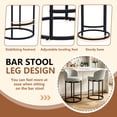 thumbnail image 5 of ClinQ Swivel Counter Height Bar Stools Set of 2, Fabric Upholstered Barrel Bar Chairs with Auto Return, Curved Back and Black Metal Frame, Gray, 5 of 7