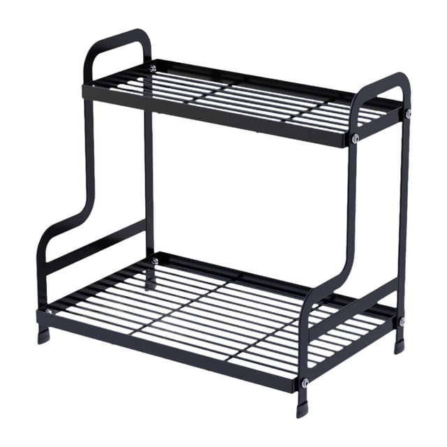 Organizador de encimera de baño, organizador de perfumes, estante de especias, decoración de metal, organizador de cosméticos, bandeja de 2 capas para Estilo B