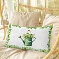 thumbnail image 4 of St Patrick's Day Pillow Covers, Linen Long Throw Pillow Case, Watercolor Shamrock Leaves Watering Can Green Holiday Pillow Protector Decorative Cushion Cover for Living Room/Bedroom 12" x 20", 4 of 8