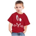 thumbnail image 2 of Lilgiuy Toddler Girl Boy Easter Shirt Casual Solid Color Short Sleeve Round Neck Cute Rabbit Graphic T-Shirt Top Summer Trendy Clothes Outfit Festival Gifts(Red,7-8 Years), 2 of 5