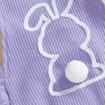 thumbnail image 6 of My First Easter Baby Boy Outfit Cute Bunny Letter Embroider Fly Sleeve Romper Bodysuit Outfit Boy for Baby 3-6 Months, 6 of 8