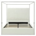 thumbnail image 3 of Jeffrey Canopy Velvet Upholstered King Bed Frame In Cream, 3 of 8