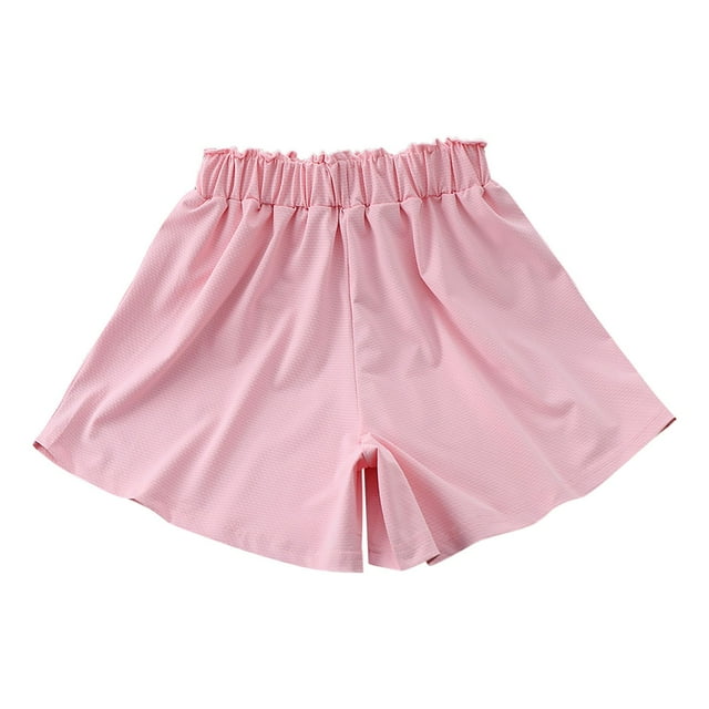 Zpanxa Girls Running Shorts Nylon Spandex Solid Color Lightweight Breathable Sun Protection Summer Shorts 7 Years