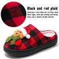 thumbnail image 3 of BERANMEY Christmas Slippers for Women and Men Black Red Plaid Santa Claus Pattern House Slippers with Plush Lining & Thick Sole Festive His & Hers Indoor Home Shoes, 3 of 9