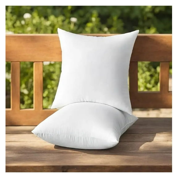 Throw Pillows 20x20 - 2 Pack Cotton Filled - Natural Hypoallergenic Bed Pillows for Sleeping - Soft & Supportive - Adjustable Loft - Bedroom Decor