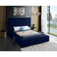 thumbnail image 3 of Bliss Navy Velvet Queen Bed (3 Boxes)-Color: Navy Velvet, Style: Contemporary, 3 of 6