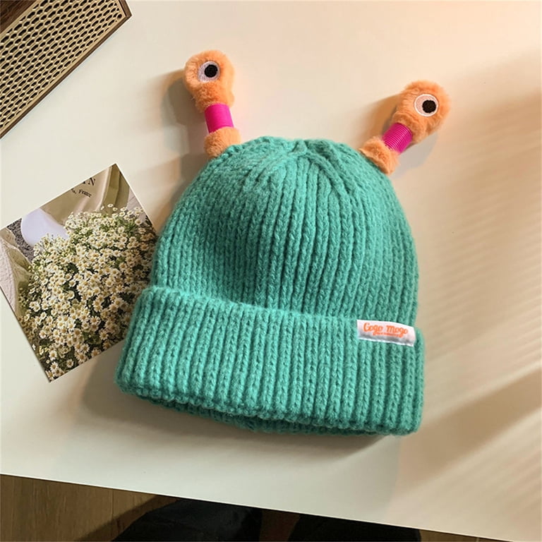 Cute Little Monster LED Knit Beanie, 2025 Winter Funny  display picture 3