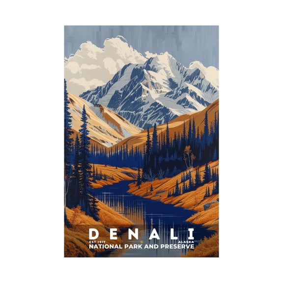 ELNEIT - Denali National Park Poster, Unframed Matte Paper, S19