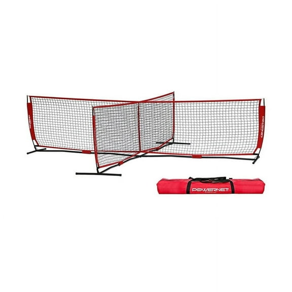 PowerNet 4 Way Soccer Net, Portable Indoor & Outdoor Soccer Trainer, Tennis Soccer Training Equipment for Adults and Kids, Soccer Goals for Backyard, Park or Beach (12 FT)