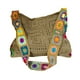 thumbnail image 5 of Bolso de mano de ganchillo, informal, de punto, bordado, para mujer, bolso de hombro para viaje Caqui, 5 of 9