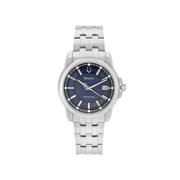 Mens Precisionist Analog Stainless Watch - Silver Bracelet - Purple Dial - 96B159