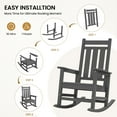 thumbnail image 4 of KINGYES Outdoor Rocking Chair HDPE All Weather Patio Rocker for Porch Garden Lawn, Grey, 4 of 9