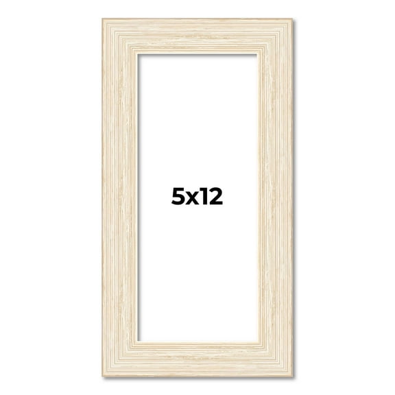 5x12 Frame White Barnwood Picture Frame Includes UV Acrylic Plexiglass, Acid Free Foam Backing