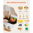 thumbnail image 5 of KFFKFF Wooden Play Kitchen Set for Kids, Interactive Toy Kitchen with Lights & Sounds, Includes Food & Cookware Accessories, Features Sink, Oven, Stove, and Storage Cabinet, Suitable for Ages 3-8, 5 of 9