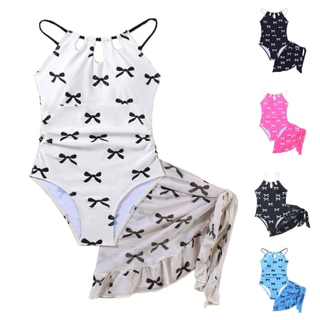 Girls One Piece Swimsuit with Cover Up Spaghetti Strap Cutout Ruched Bathing Suit Swimwear
